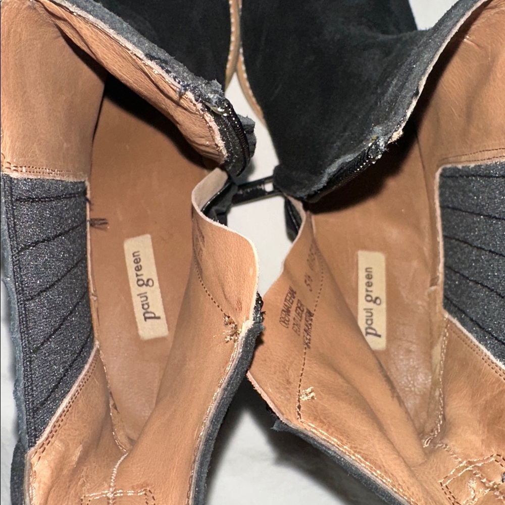 Paul Green Sante Suede Leather Western Ankle Booties Size 8 - Picture 8 of 10